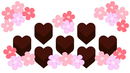 Flowers and chocolate, Valentine's Day (花とチョコレート、バレンタインデー)