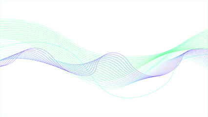 Transparent green blue wave flow abstract background, A purple and green fabric with a white background.