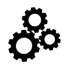 Gear wheel icon. Customisation of a gear wheel. Three gears  on  