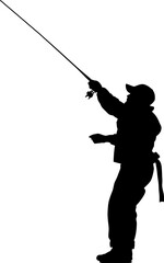 Fisherman fishing silhouette