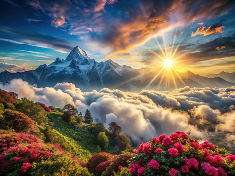 Dreamlike Himalayan landscape: Surreal Mardi Himal's beauty captured in breathtaking photography.