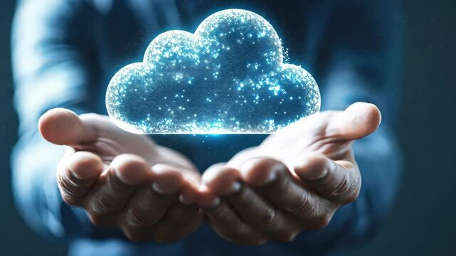 A man data scientist demonstrates the power of cloud computing in remote work, simplifying processes for employees worldwide