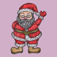 Adobe Illustrator Artwork Hand drawn Santa Claus Greeting Christmas illustration design