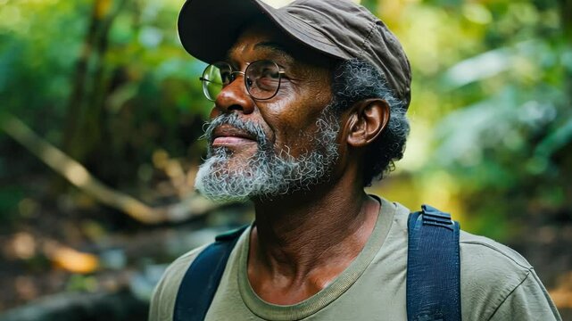 A man environmentalist advocates for ecosystem restoration, inspiring people to take action in preserving biodiversity