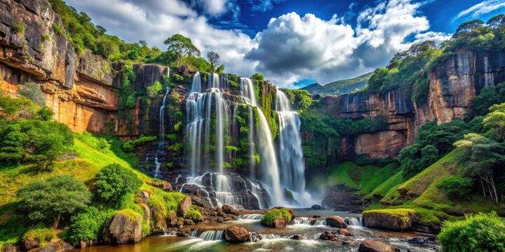 Veil of the Bride Waterfall, Serra do Cipo, Minas Gerais, Brazil: High-Resolution Paradisiacal Landscape Photography