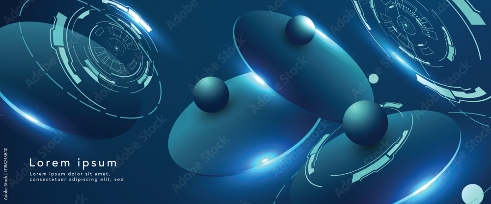 Aufkleber futuristic technology abstract background. abstract futuristic curve digital line design.modern futu