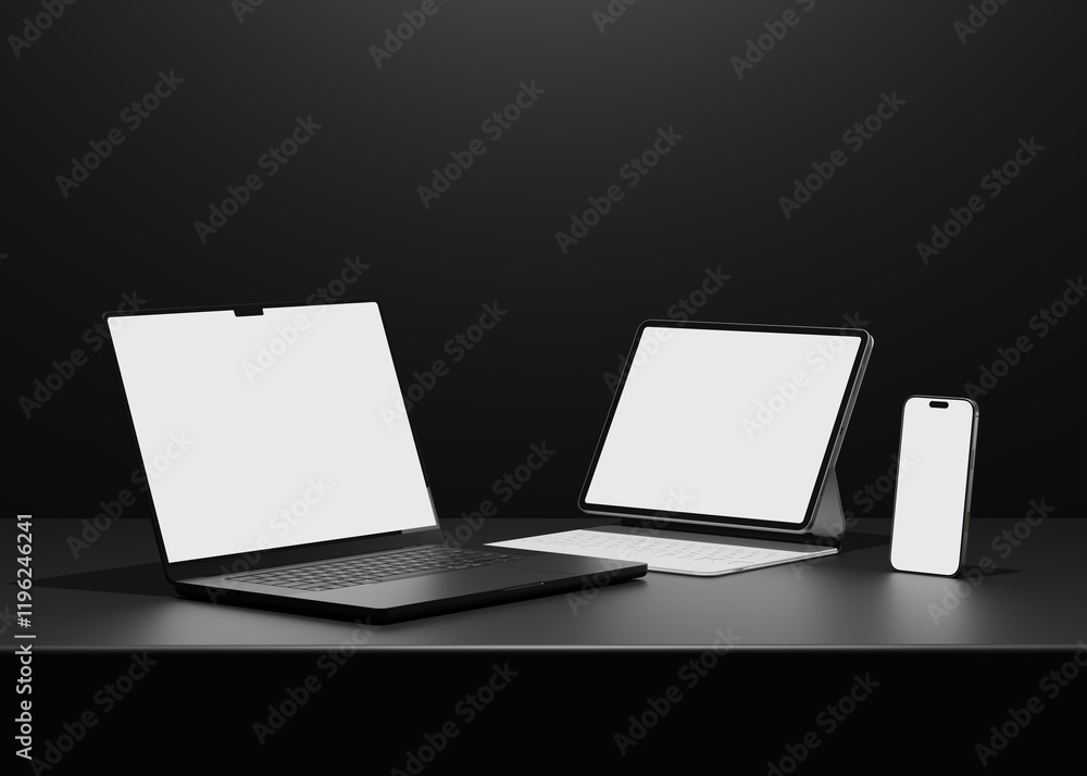 Canvas Prints responsive web design and website mockup, devices mock up, smartphone desktop tablet laptop template
