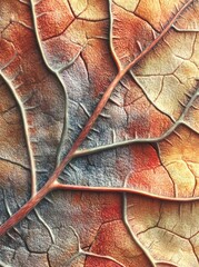 Close-up of a leaf's intricate veins, showcasing nature's artistry.