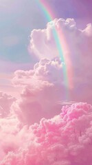 Aesthetic wallpaper rainbow cloud sky.