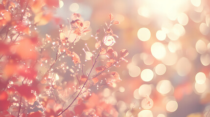 Fototapeta premium Bright and beautiful bokeh background with warm tones, perfect for festive and celebratory themes. Rainspire. Illustration