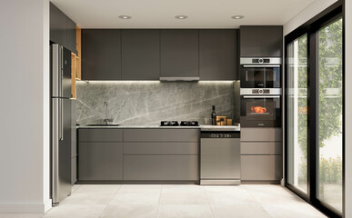 modern kitchen interior