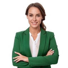 Atractiva modelo en traje de negocios
