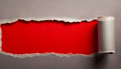 Closeup Torn Paper with red blank space for your text 