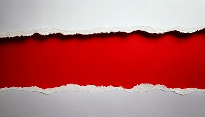 Generated image Red paper with torn edge and soft shadow is on white squared background for text or ad.