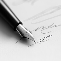 Fototapeta premium fountain pen on the document