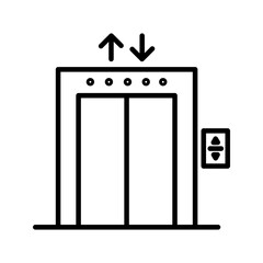elevator icon outline style design. elevator vector illustration. isolated on white background  © Yusuf Al-jilani