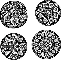 Dreamy mandala pattern. Vector background for yoga, meditation banner. Decorative hand-drawn round pattern for laser cutting