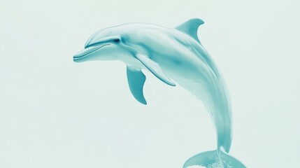 Obraz premium Graceful Dolphin Leaping Through Aqua: A Stunning Underwater Ballet