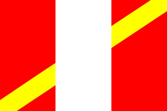 Flag of Tistin in Prostejov District, Olomouc Region, Czech Republic, Vector illustration