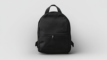 Fototapeta premium Black backpack mockup against plain background
