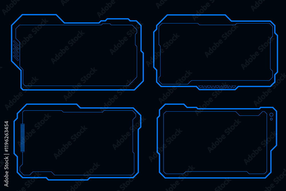 Poster frame element hud technology futuristic interface.
