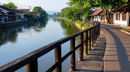 Peaceful Canal-side Walkway