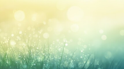 Delicate grass tips glowing with golden morning light, background softly blurred in a dreamy bokeh