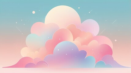 Fototapeta premium Abstract pastel gradient with a dreamy and ethereal aesthetic.