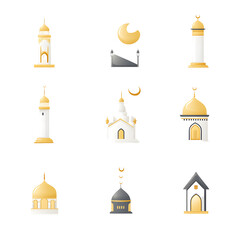 A set of icons a minimalist Eid Al-Fitr