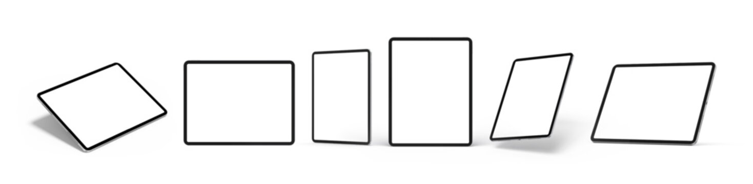 Realistic Tablet Mockup Collection in Multiple Angles | Fully Editable | Blank Screen | Isolated Background  and Shadow