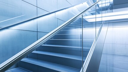 Fototapeta premium Modern Glass Staircase: Architecture and Design