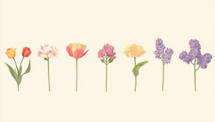 Vibrant Spring Flowers: Tulips, Lilacs, and More Bloom Beautifully