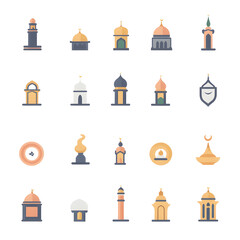 A set of icons a minimalist Eid Al-Fitr