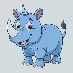 rhino cartoon vector isolated