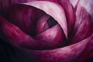 Obraz premium Deep Purple Rose Petals Abstract Painting