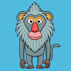 cartoon baboon vector illustration