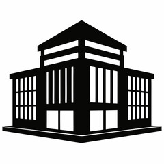 Corporate Building Silhouette Vector Art