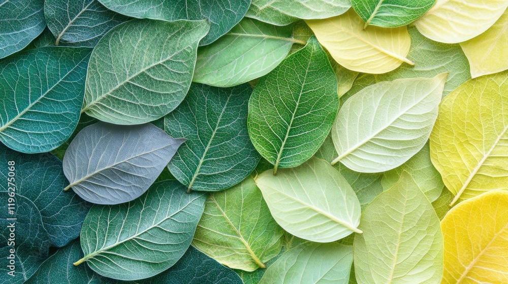 Fototapete a clean and vibrant banner design featuring intricate leaf patterns in different shades of green on 