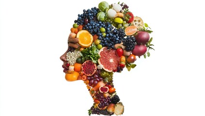 Vibrant Fruits & Vegetables Forming a Face: A Healthy Lifestyle Choice