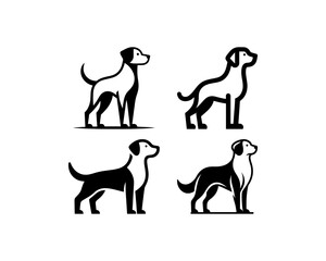 Set of Dog Logo Design Icon Symbol Vector Template.