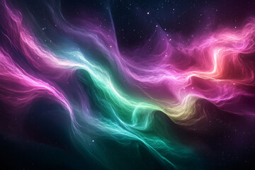 Fototapeta premium The aurora borealis shimmers and waves gracefully across the night sky