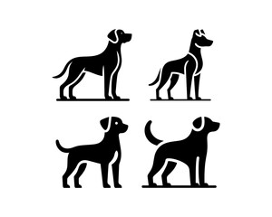 Set of Dog Logo Design Icon Symbol Vector Template.