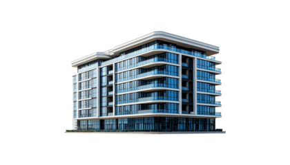 modern building with blue glass png