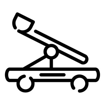 black line art trebuchet on wheels clip art preview