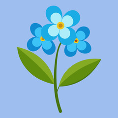 vector illustration of a forget me not flower