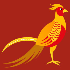 vector illustration of a golden pheasant