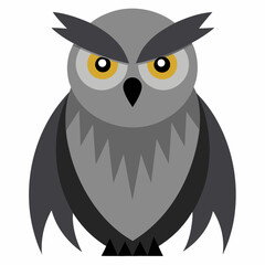 great gray owl on white background
