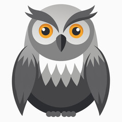 Fototapeta premium great gray owl on white background
