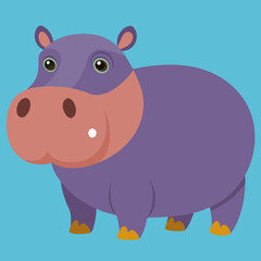 vector illustration of an hippopotamus