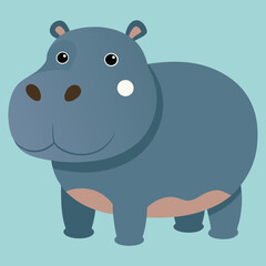 vector illustration of an hippopotamus